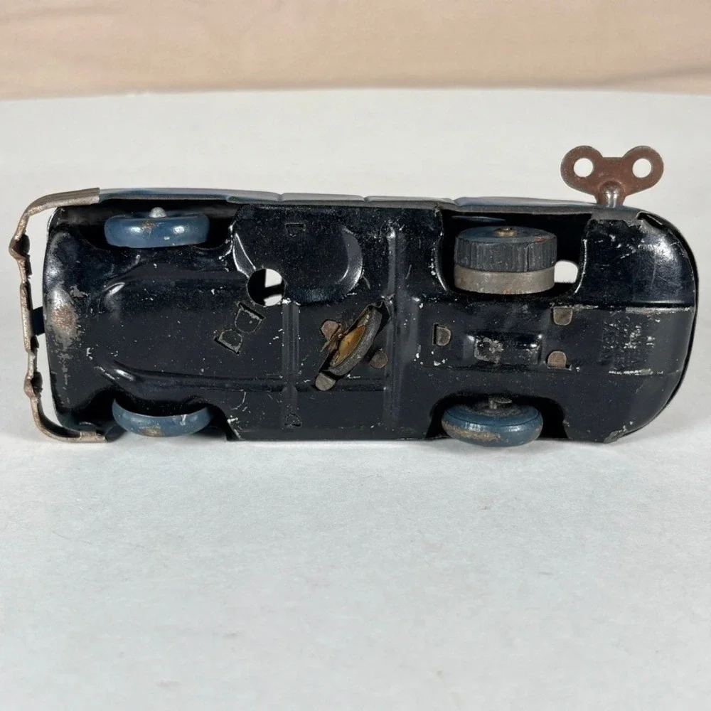 Occupied Japan 1940s Blue Wind Up Toy Car‎ Sedan 5.5 Inch Vintage MCM Toy